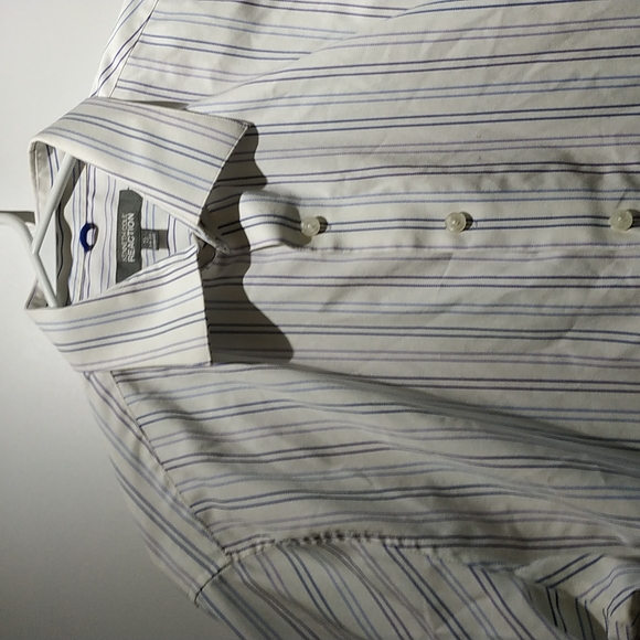 Kenneth Cole Reaction Men's pastel purple blue strip white longsleeve Shirt XL - Picture 2 of 4